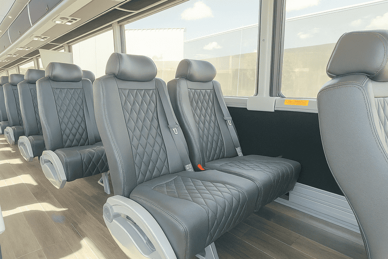 interior of Coach Bus League City charter bus