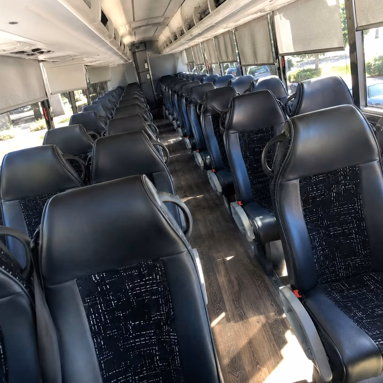 56 passenger charter bus inside